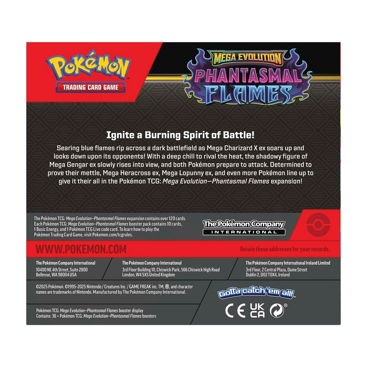 Mega Evolution-Phantasmal Flames Booster Display Box (36 Packs)