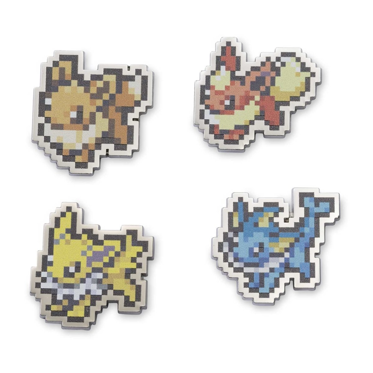 Eevee, Vaporeon, Jolteon & Flareon Pokémon Pixel Pins (4-Pack)