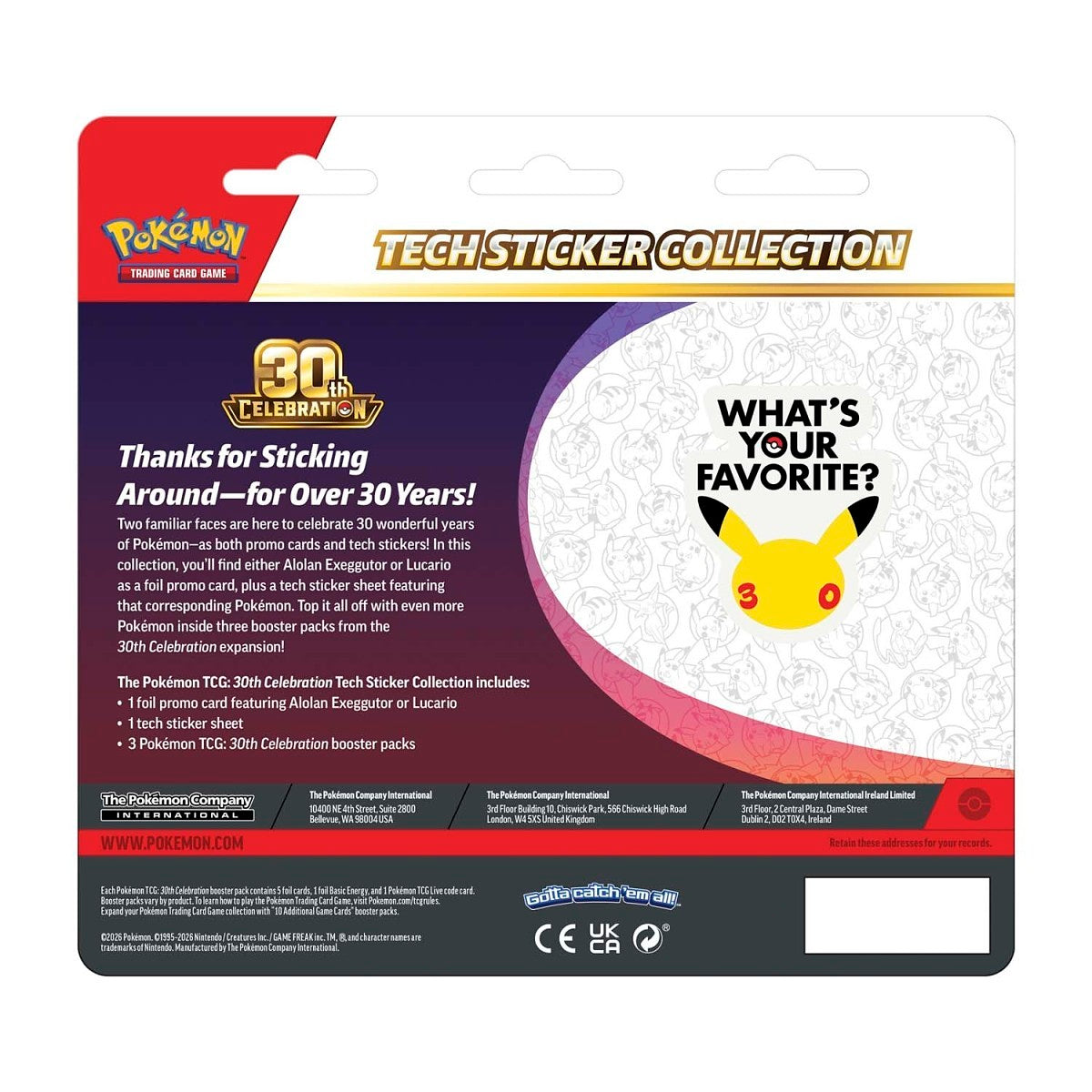 [Pre Orden] 30th Celebration Tech Sticker Collection (Lucario)