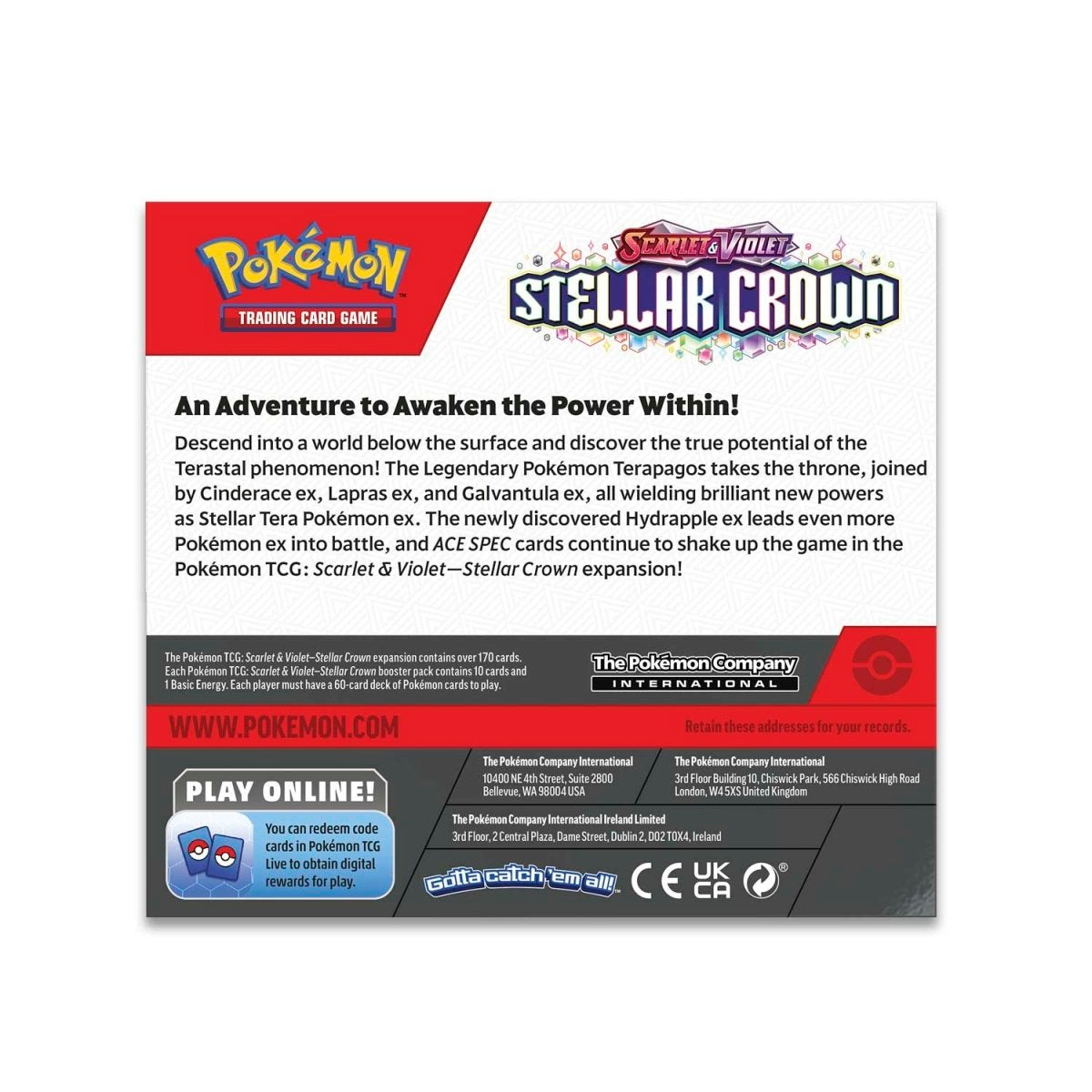 Scarlet & Violet-Stellar Crown Edición Pokémon Center Booster Box (36 Packs)